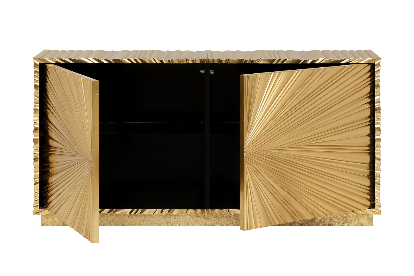 Sunburst 2 Door Credenza Brass