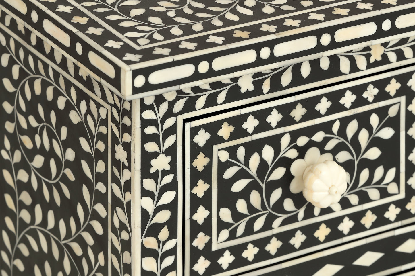 Bone Inlay 2 Drawers Bedside