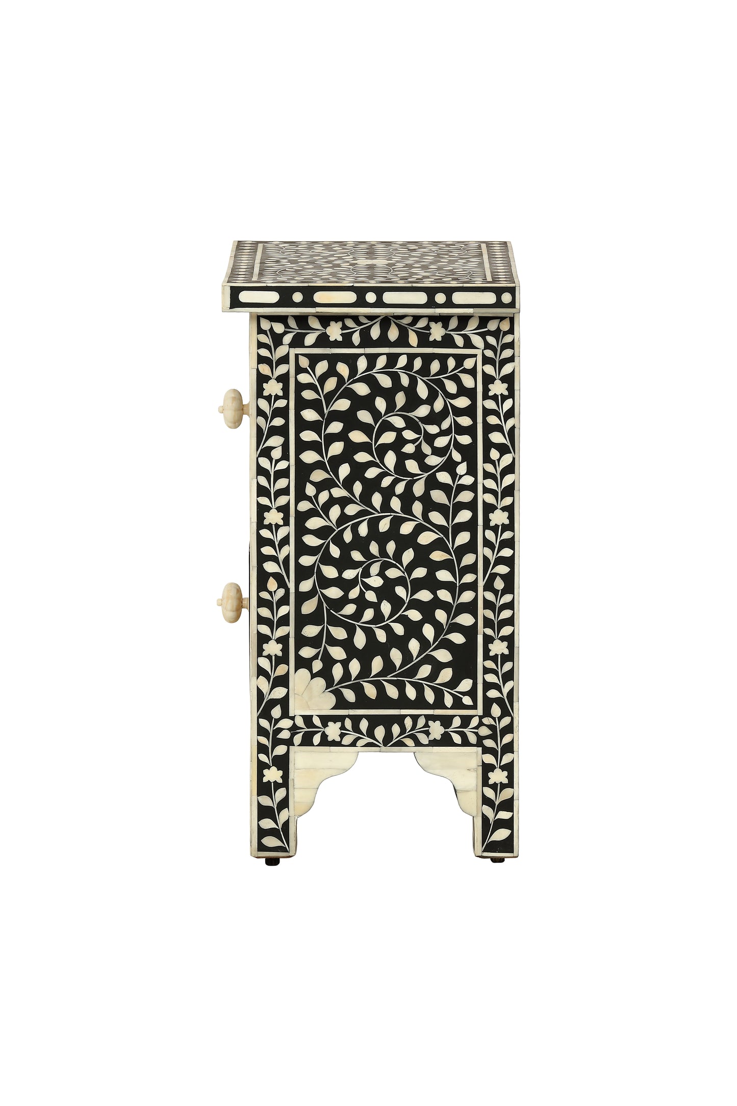 Bone Inlay 2 Drawers Bedside
