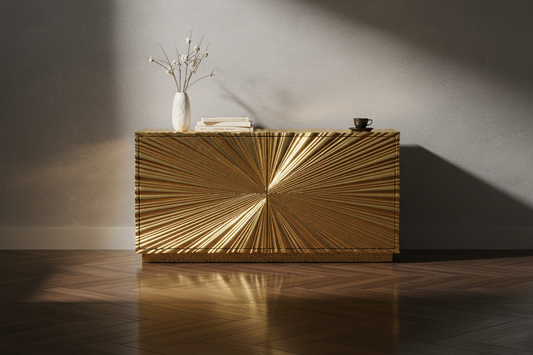 Sunburst 2 Door Credenza Brass