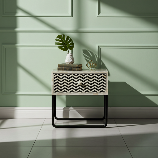 Chevron Bed Side 1 Drawer