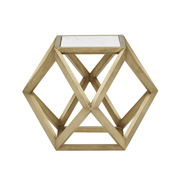 Brass Cube With Marble Top