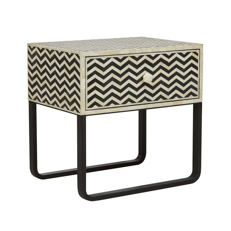 Chevron Bed Side 1 Drawer