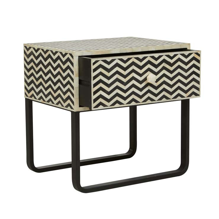 Chevron Bed Side 1 Drawer