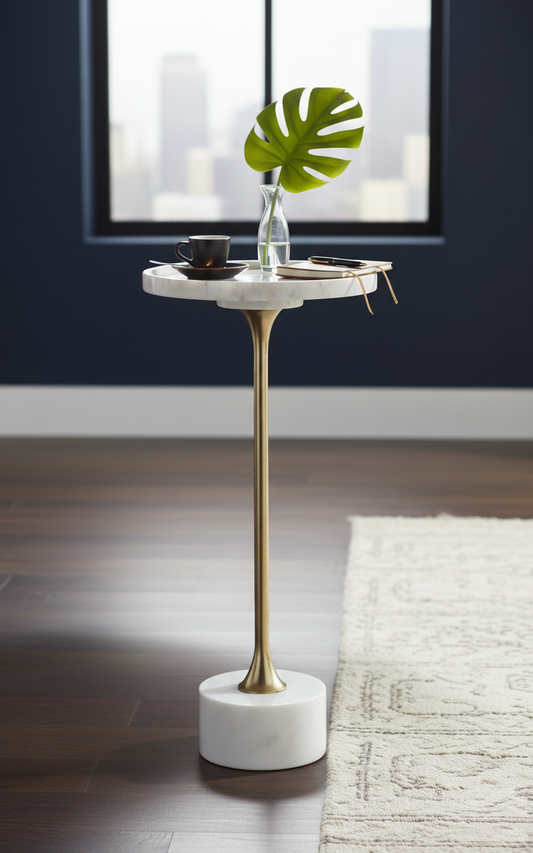 Amber Marble Side Table