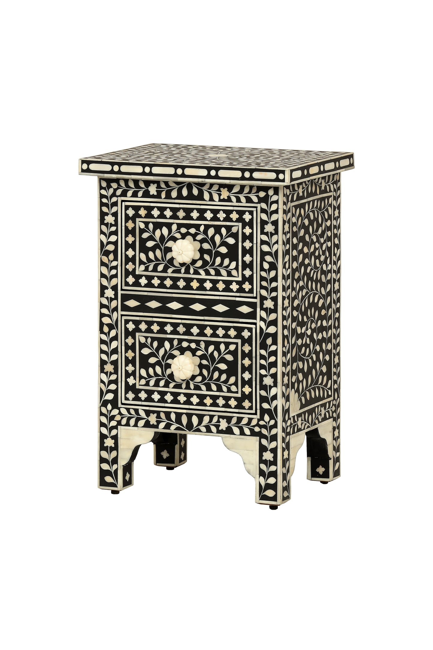 Bone Inlay 2 Drawers Bedside Maincharacter