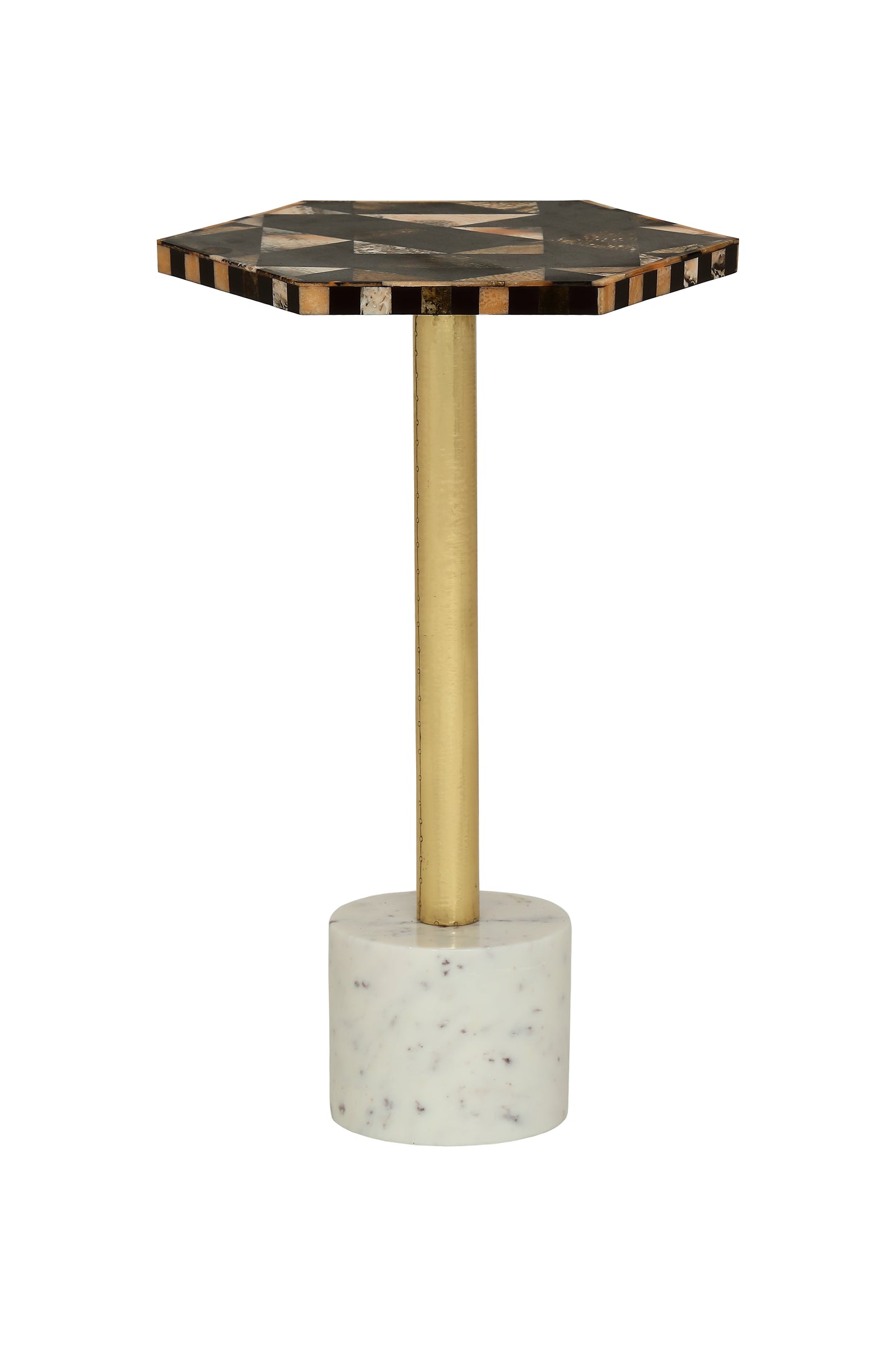 Alablaster Mono Crome Horn Side Table