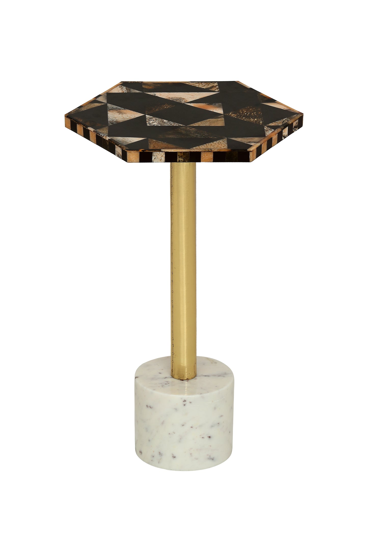 Alablaster Mono Crome Horn Side Table