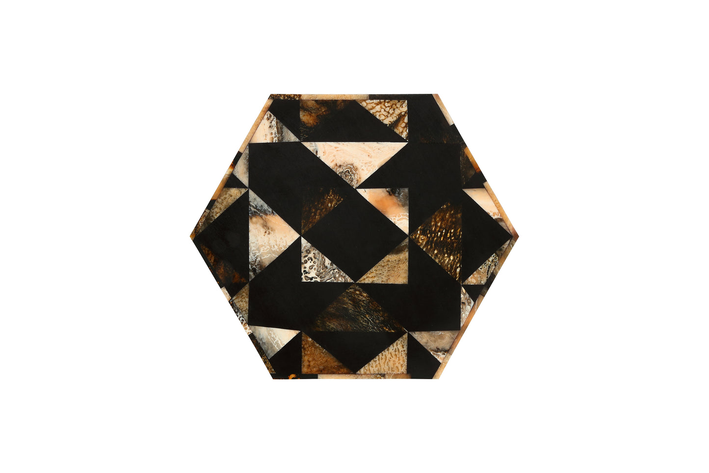 Alablaster Mono Crome Horn Side Table