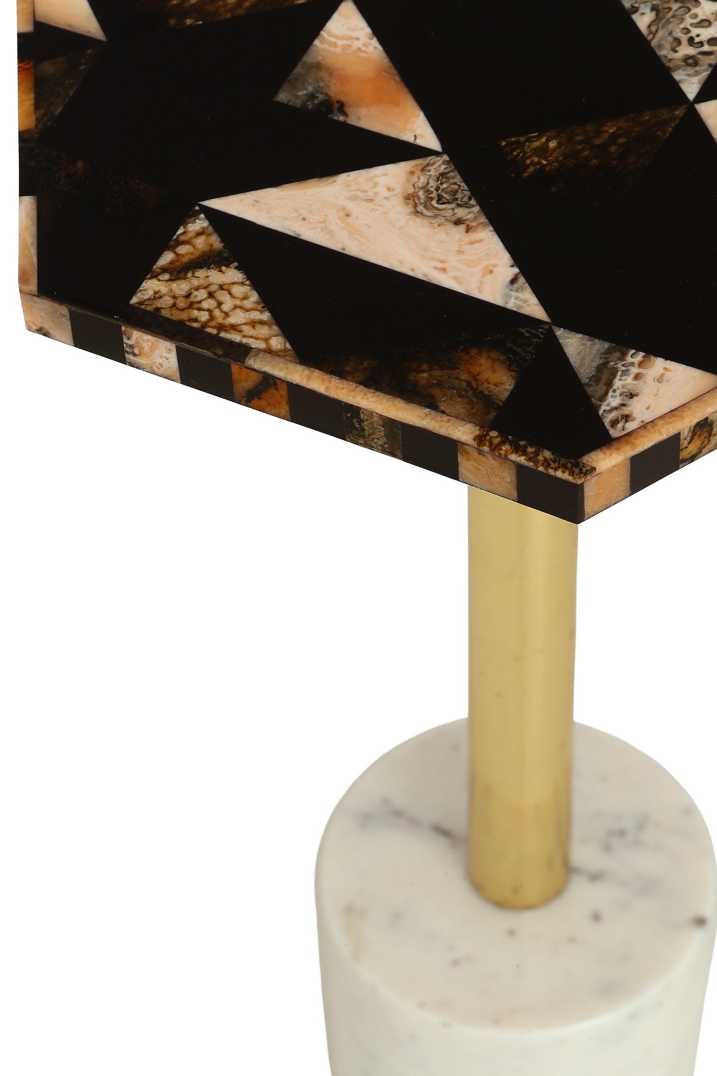 Alablaster Mono Crome Horn Side Table