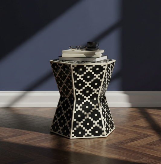 Tribal End Table Black