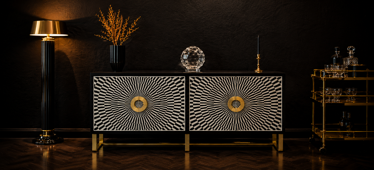 Sunray Credenza Bone Main Character | Luxury Furniture Studio