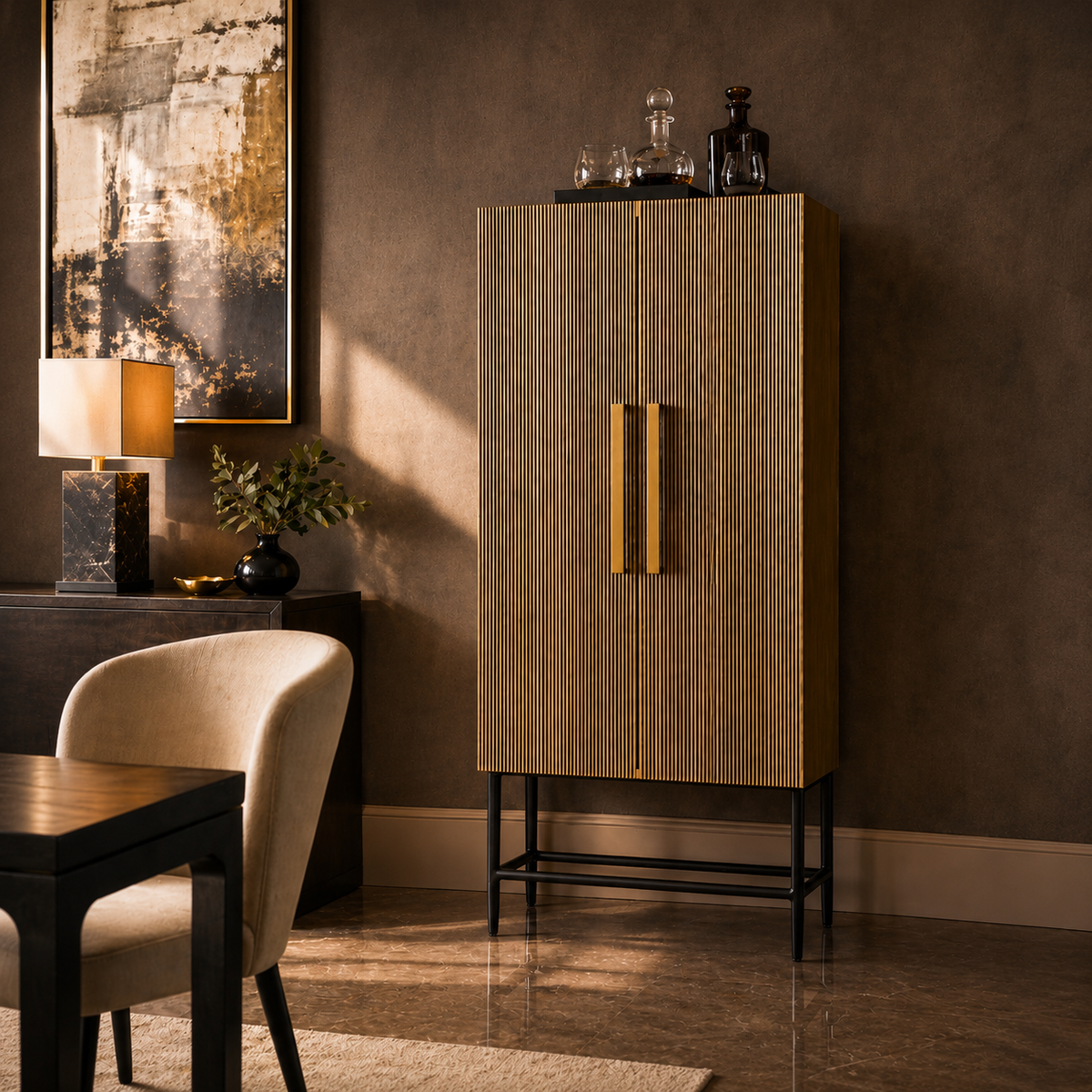 Scallop Long Cabinet Main Character | Luxury Furniture Studio
