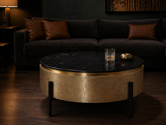 Noir Round Coffee Table Main Character | Luxury Furniture Studio