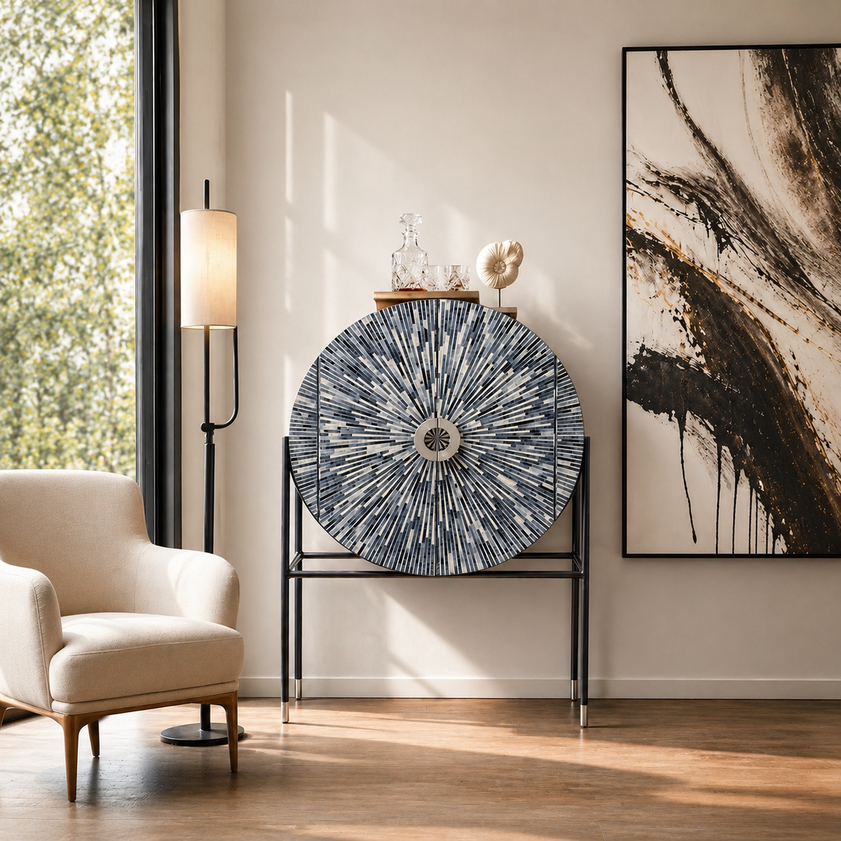 Aurora Round Cabinet Main Character | Luxury Furniture Studio