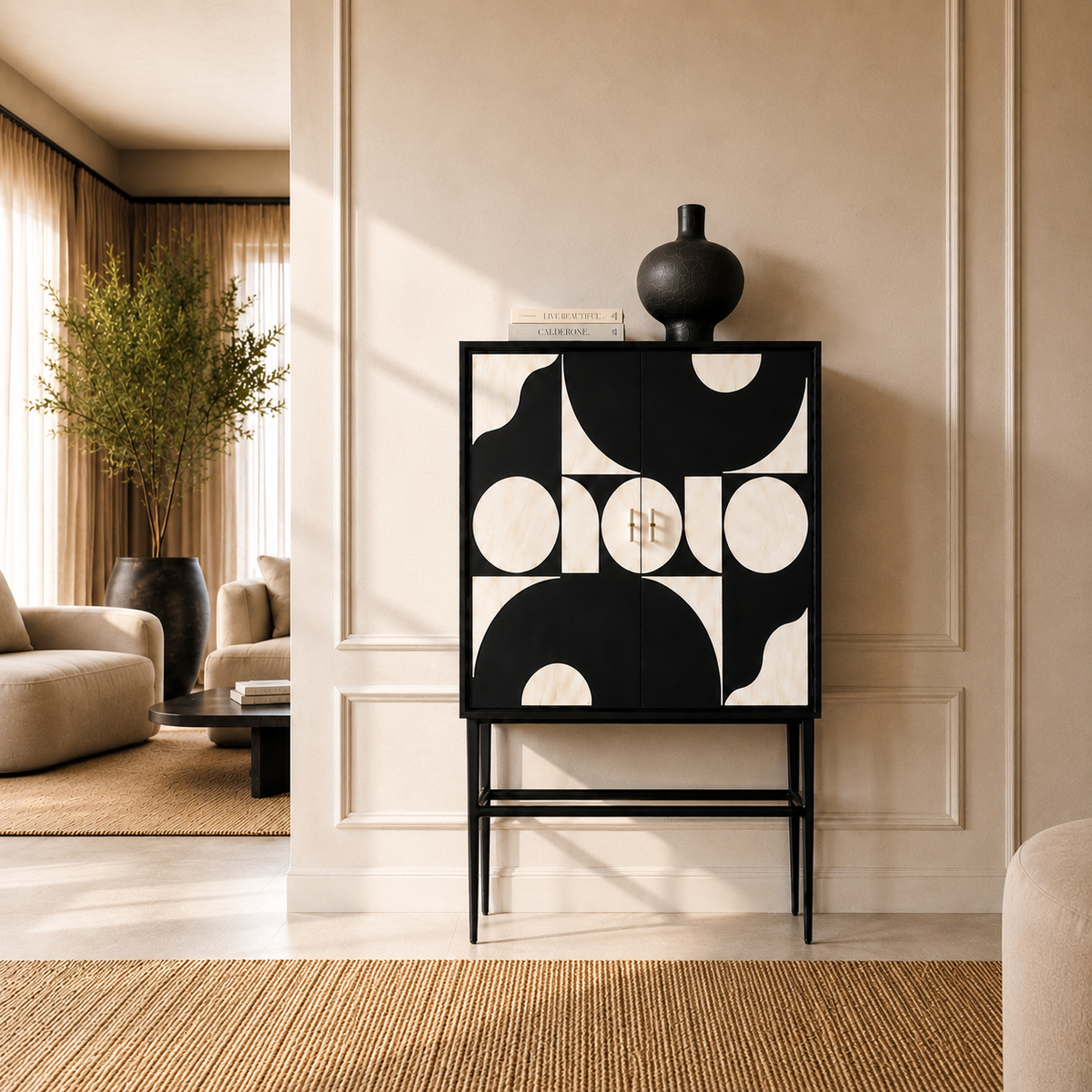 Graphic 2 Door Cabinet Main Character | Luxury Furniture Studio