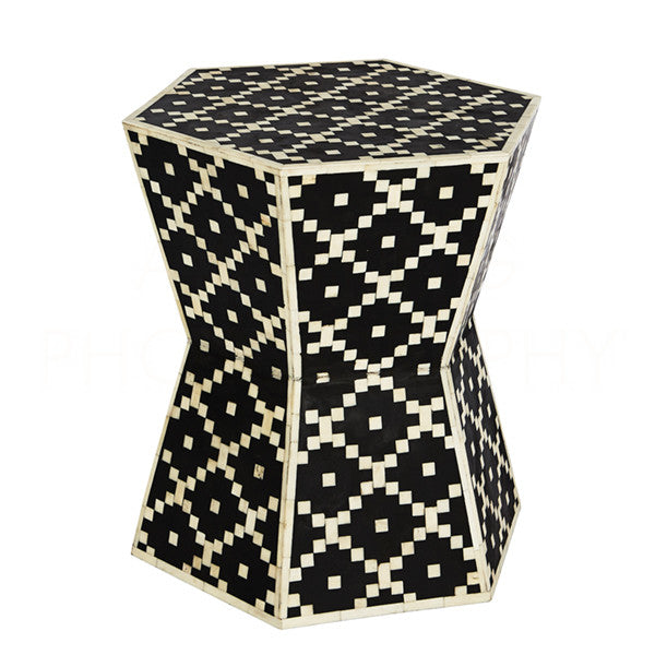 Tribal End Table Black