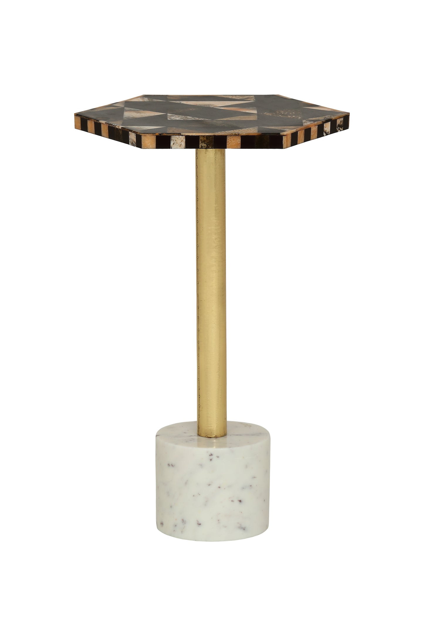 Alablaster Mono Crome Horn Side Table